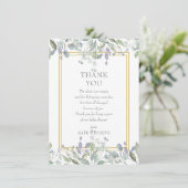 Sage en Lila Pasture Baby shower Dank u Gedicht Bedankkaart (Staand voorkant)