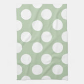 Sage en White Polka Dot Kitchen Towel Theedoek (Verticaal)