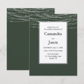 Sage en Zilveren Eenvoudige Huwelijk Kaart (Voorkant / Achterkant)