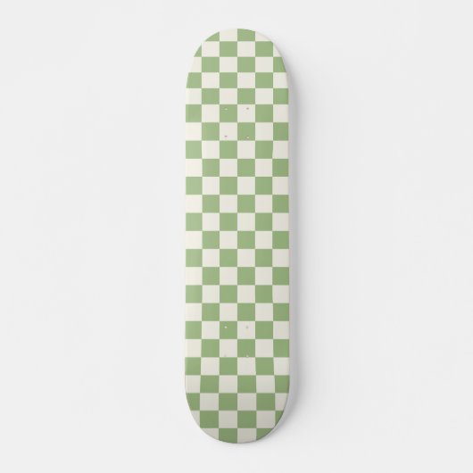 Sage et Crème Motif Skateboard vérifiés (Devant)