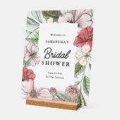 Sage et rose floral Fête de mariage Bienvenue (Angle)