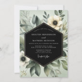 Sage Ethereal Flora Wedding Kaart (Voorkant)