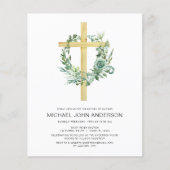 Sage Eucalyptus Baptisme Uitnodiging voor groen (Voorkant)