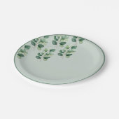 Sage Eucalyptus Elegant Trouwpapier Bord (Gekanteld)