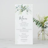 Sage Eucalyptus groen Eenvoudige chique bruiloft Menu (Staand voorkant)