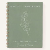 Sage Eucalyptus Minimalist Daily Wellness Journal (Devant)