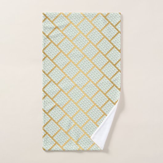SAGE EUCALYPTUS PATROON BATHROOM TOWEL SET BAD HANDDOEK (Handdoek)