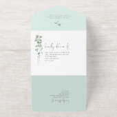 Sage Eucalyptus We Do Wedding Foil All In One Uitnodiging (Buiten)