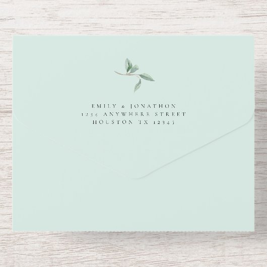Sage Eucalyptus We Do Wedding Foil All In One Uitnodiging (Achterzijde)