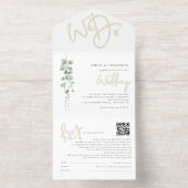 Sage Eucalyptus We Do Wedding Foil All In One Uitnodiging (Binnenkant)