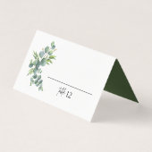 Sage Eucalyptus Woodland Mariage plié Carte Place (Front)