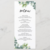 Sage Eucalyptus Woodland Wedding Menu (Voorkant)