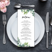 Sage Eucalyptus Woodland Wedding Menu
