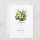 Sage, Evergreen en Gold Floral lente bruiloft Kaart (Voorkant)