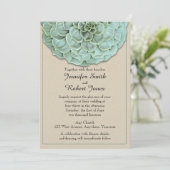 Sage Faire-part de mariage Succulent (Debout devant)