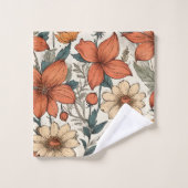 Sage Fall Florals Olive Terracotta Serviettes pers (Gant de toilette)