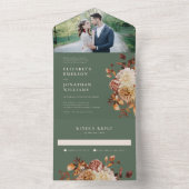 Sage Fall Photo Mariage All In One Invitation (À l'intérieur)