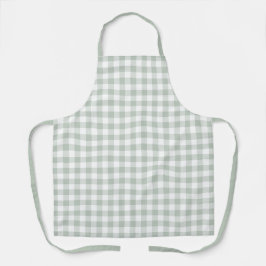 Sage Farmhouse Gingham Apron Schort