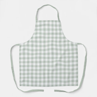 Sage Farmhouse Gingham Apron Schort
