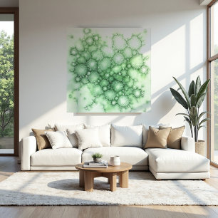 Sage Fenestrated Lichen Abstract - Biologisch Mode Canvas Afdruk