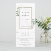 Sage feuille invitation de mariage avec rsvp attac (Debout devant)