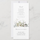Sage feuille invitation de mariage avec rsvp attac (Dos)