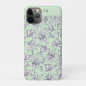Sage Floral Monogram iPhone / iPad case (Achterkant)