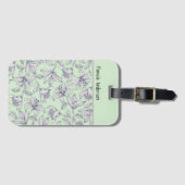Sage Floral Monogram iPhone / iPad case Bagagelabel (Voorkant (horizontaal))