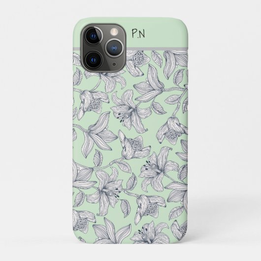 Sage Floral Monogramme iPhone / coque ipad (Dos)
