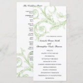 Sage Floral Wedding Programme (Devant / Derrière)