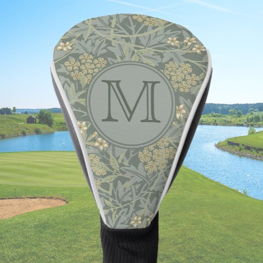 Sage Floral William Morris Custom Initiaal Dames Golfheadcover