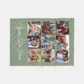 Sage  fotodeken collage fleece deken (Voorkant (Horizontaal))