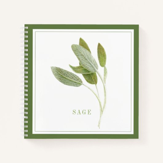 SAGE FRAIS 8,5x8,5 Carnet spiral - Vert (Devant)
