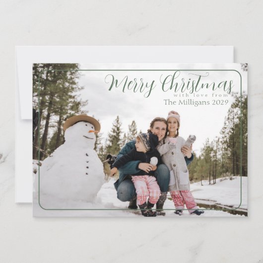 Sage Frame Joyeux Noël avec carte de vacances phot (Devant)