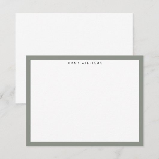 Sage Frame Note Card Kaart (Voorkant / Achterkant)