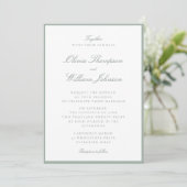Sage Framed Wedding Invitation (Debout devant)