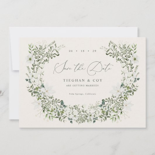 Sage Garden Enregistrer La Date Mariage Faire-part (Devant)