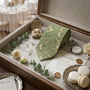 Sage Garden Luxe Trouwbloemen Stropdas