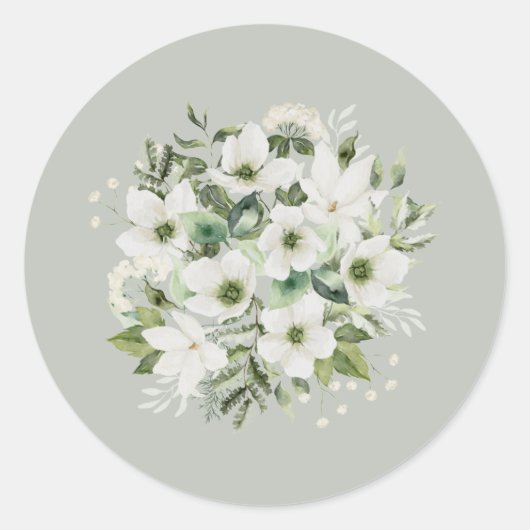 Sage Garden Sticker Enveloppe Phoques Mariage Étiq (Devant)