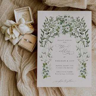 Sage Garden Wedding Invitation Faire-part Card