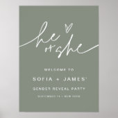 SAGE Genre Reveal Affiche de bienvenue 18x24 Poste (Devant)