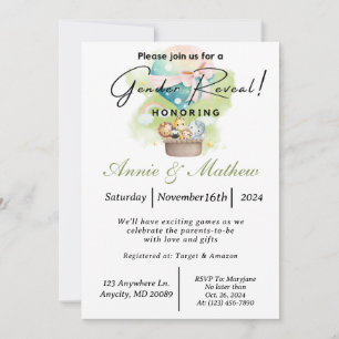 Sage Geslacht Onthul Dierensafari in een Hete Luch Kaart