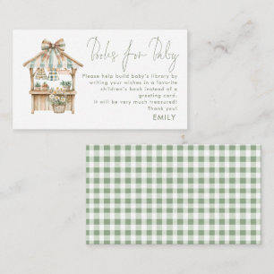 Sage Gingham boeren markt boeken voor Baby shower Informatiekaartje