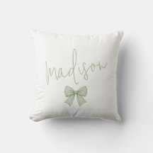 Sage Gingham Boogpatroon Aangepaste Naam