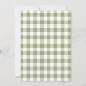 Sage Gingham Bow Little Lamb Baby Shower  Kaart (Achterkant)