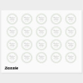 Sage Gingham Boy Baby shower Ronde Sticker (Vel)