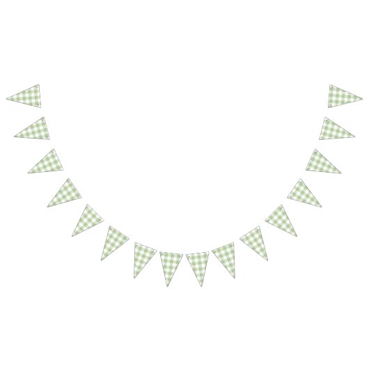 Sage Gingham Country Wedding Vlaggetjes (Alle)