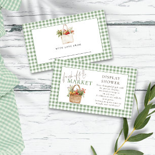 Sage Gingham Fresh uit de markt display douche Informatiekaartje