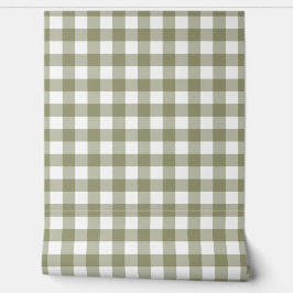 Sage Gingham Geruite Groen Buffalo Plaid Behang