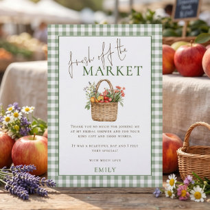 Sage Gingham Market Bruiloft Dank Je Kaart